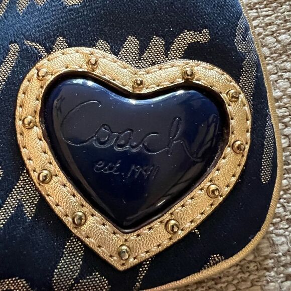 Coach navy and gold New York wristlet - Picture 3 of 5